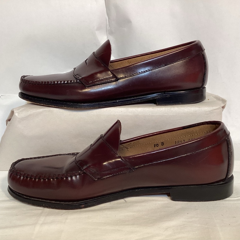 Men’s Burgundy Leather G H Bass Weejuns Size 10 - Picture 4 of 11